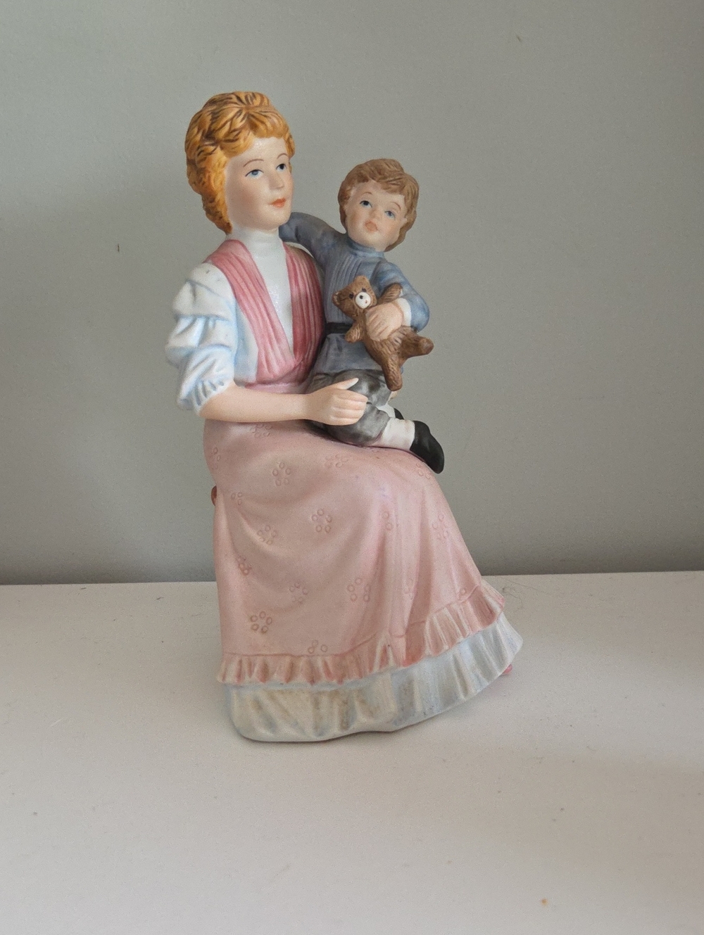 Vintage Homco Porcelain Mother and Child Figurine Story Time